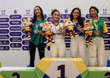 TÍTULO: Laura Paiva Coroa Carreira Universitária com Ouro Histórico no Taekwondo
